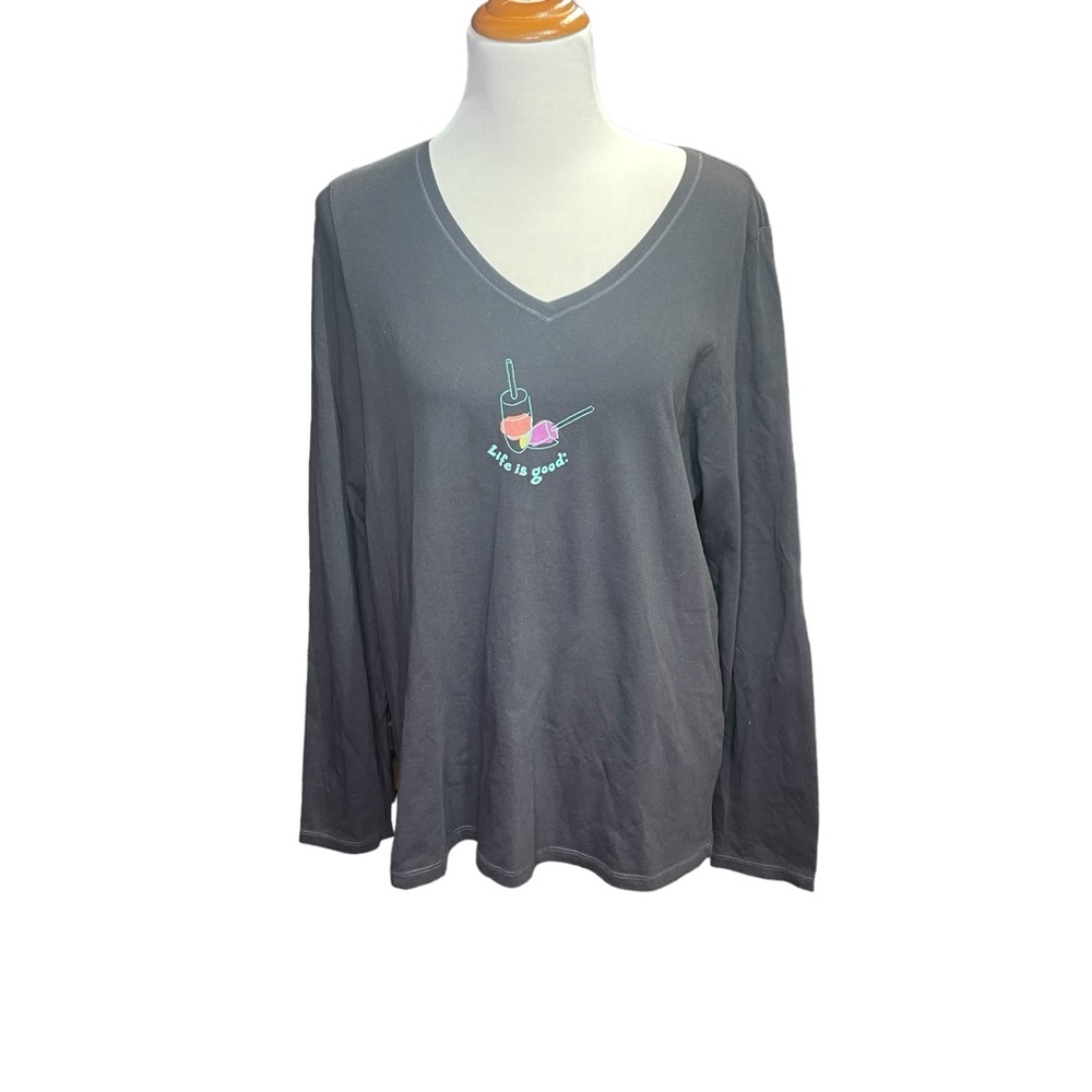Life Is Good black‎ long sleeve, women’s shirt size large